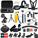 Soft-Digits-Gopro-Accessory-Kit-for-Gopro-4-Gopro-Hero-3-gopro-Hero-3gopro-Hero-2-and-Gopro-Hero-Cameras-Outdoor-Sports-Kit-Parachuting-Swimming-Rowing-Surfing-Skiing-Climbing-Running-Bike-Riding-Camp-0